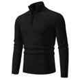 thumbnail image 1 of Men's Winter Casual Fashion Solid Color Zipper Design Long Sleeved Collar Sweater, 1 of 7