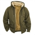 thumbnail image 1 of Men's Winter Casual Hooded Jacket with Zippered Pockets, Solid Color Fashion Warm Outerwear for Daily Wear and Outdoor Activities in Cold Weather Seasons,Army Green,2XL, 1 of 4