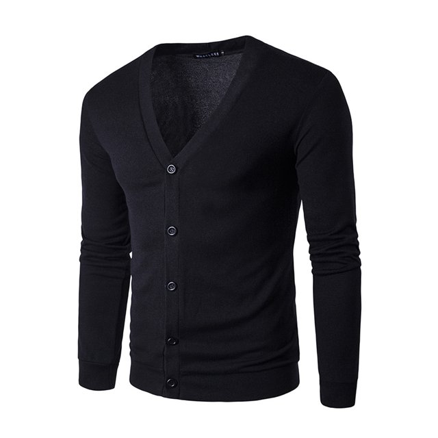 Men's Winter Casual V Neck Sweater Tops Knit Cardigan Slim Long Sleeve ...