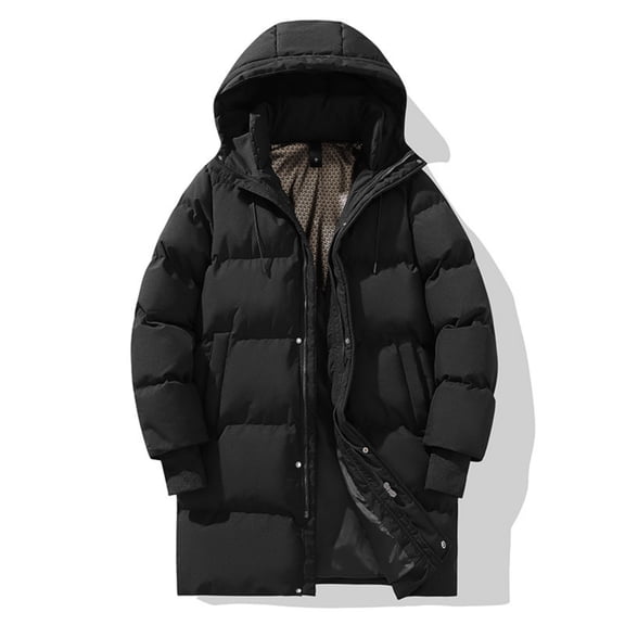 Men's Winter Coat Insulated Coat With Detachable Hood Heavy Duty Cold Weather Jacket Commute