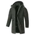 thumbnail image 1 of Men's Winter Coat Long Puffer Jacket Fleece Lined Ski Jacket Insulated Winter Coat Army Green XXXXXXS, 1 of 9