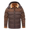 thumbnail image 1 of Men's Winter Coat Men's Retro Fashion Casual Jacket Winter Warm Cotton Hooded Coat Leather, 1 of 8