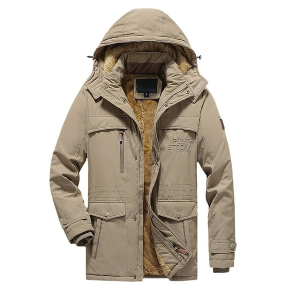 Men's Winter Coat Padded Thickened Insulated Loose Fit Casual Outerwear With Multiple Pockets For Cold Weather