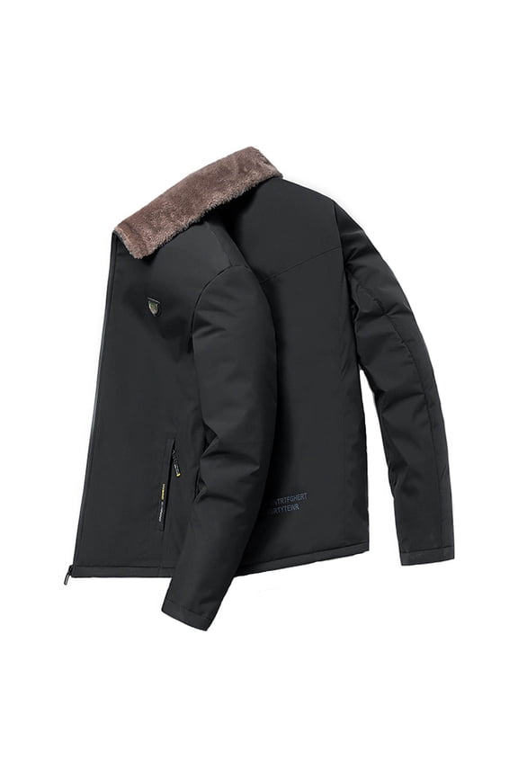 Men's Winter Coat Thick Warm Lamb Wool Padded Jacket Casual Outerwear for Cold Weather