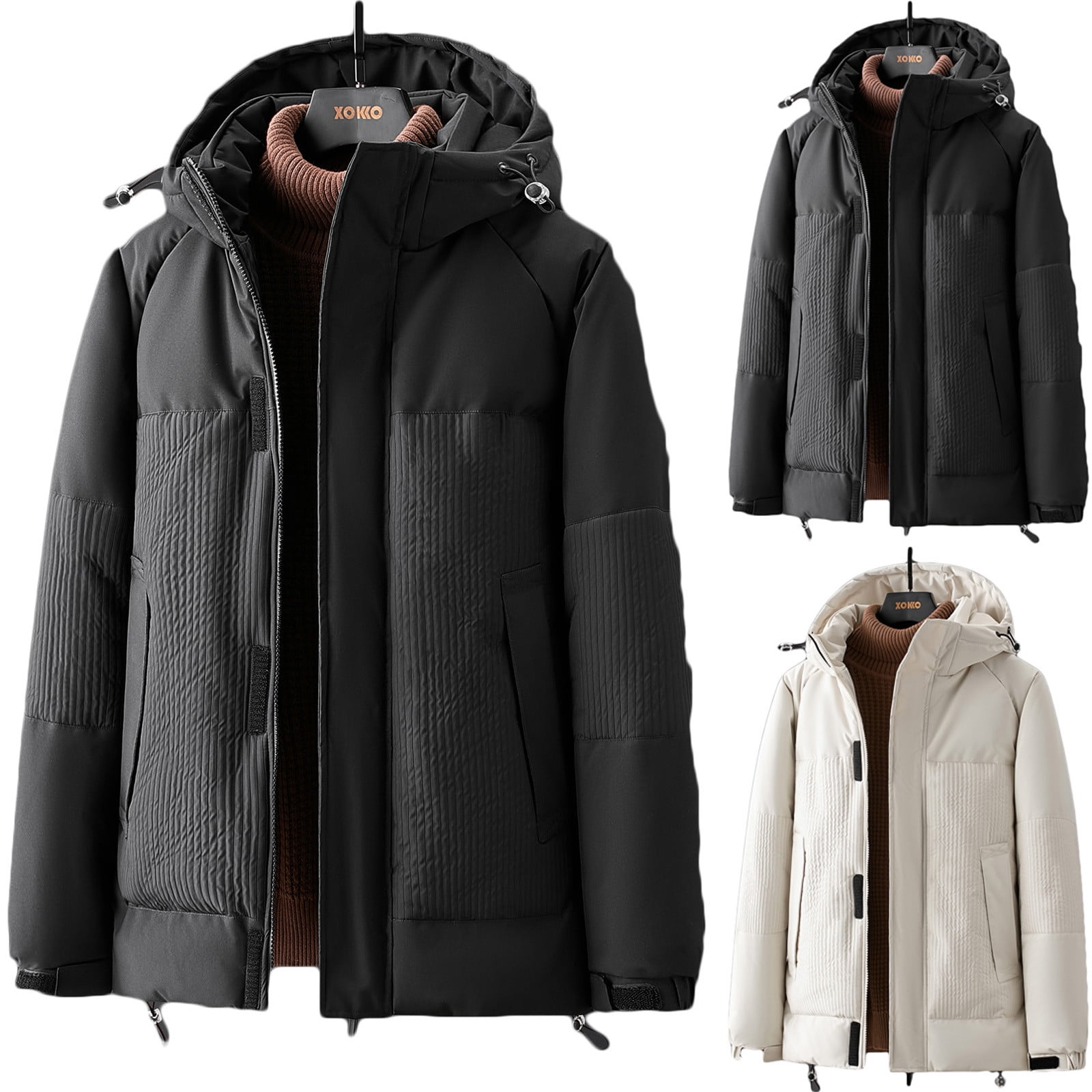 Men's Winter Coat Warm Parka Jacket Mens Big & Tall FleeceLined Parka
