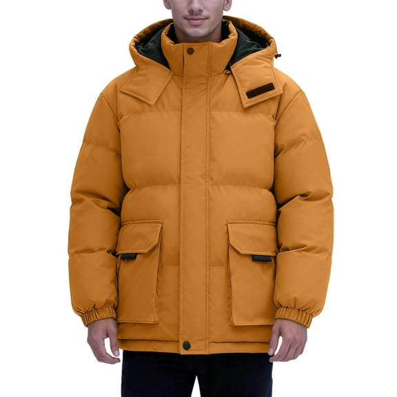 Men's Winter Coat With Hooded Thickened Lined Warm Coat Couples