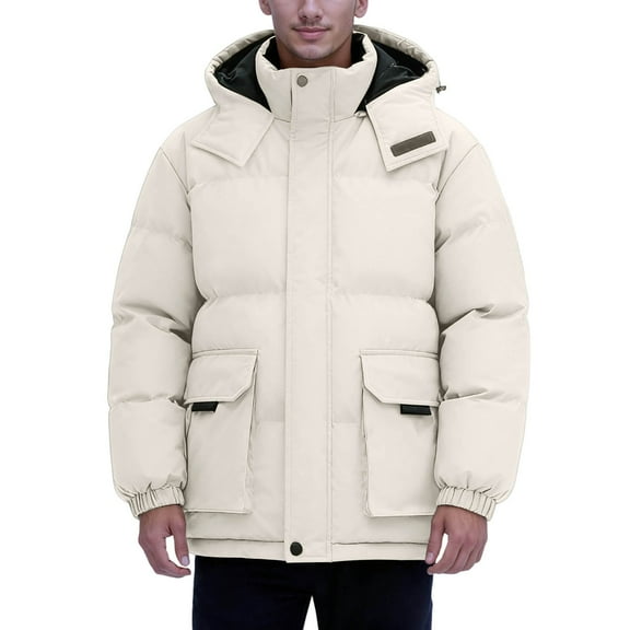Men's Winter Coat With Hooded Thickened Lined Warm Coat Couples