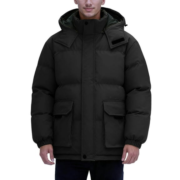 Men's Winter Coat With Hooded Thickened Lined Warm Coat Couples