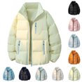 thumbnail image 1 of Men's Winter Coats Puffer Jacket Oversized Bubble Puffer Stand Collar Full Zip Up Windproof Insulated Quilted Winter Coat with Multi Zipper Pockets Loose Fit Casual Warm Outerwear, 1 of 5