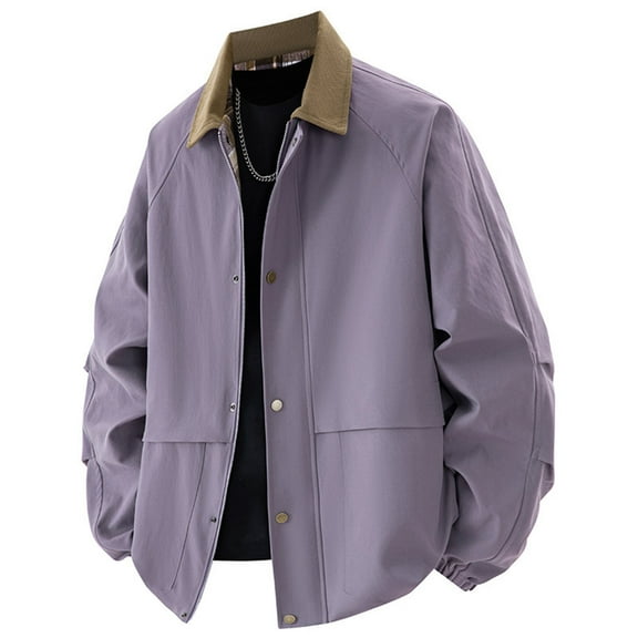 Men's Winter Coats Water Resistant Ski Snow Jacket Warm Fleece Jacket Parka Raincoats Purple XL