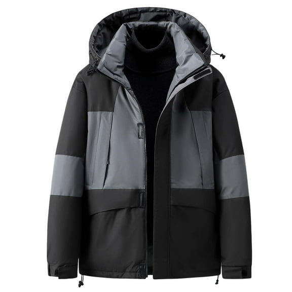 Men's Winter Colour Blocking Outdoor Sports Casual Style Warm Thickened Coat Jacket