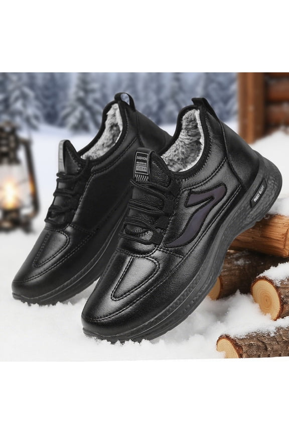 Men's Winter Cotton Boots With Thickened Fleece For Warmth And Slip Casual Shoes