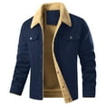 thumbnail image 1 of Men's Winter Cotton Sherpa-Lined Jacket, Casual Trucker Outerwear with Flap Pockets, 1 of 13