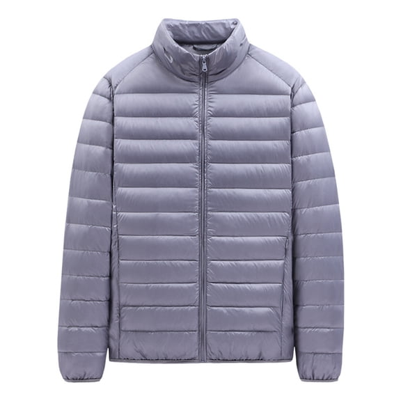 Men's Winter Cotton-padded Coat, Loose and Lightweight Men's Cotton-padded Jacket Light Gray L