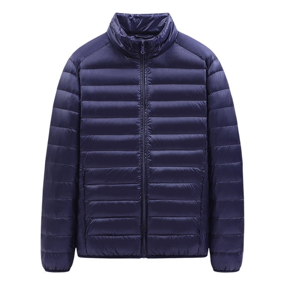 Men's Winter Cotton-padded Coat, Loose and Lightweight Men's Cotton-padded Jacket Navy L