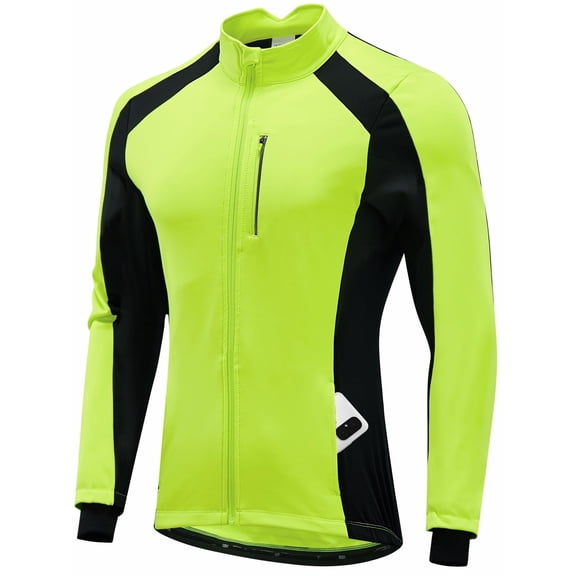 Qualidyne Men's Winter Cycling Jacket Thermal Fleece Lined Bicycle Biking Jacket Cold Weather Windproof Softshell Windbreaker