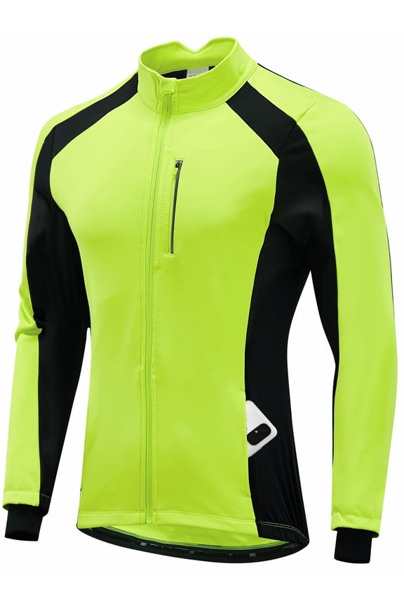 Men's Winter Cycling Jacket Thermal Fleece Lined Bicycle Biking Jacket Cold Weather Windproof Softshell Windbreaker