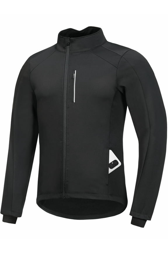 Men's Winter Cycling Jacket Thermal Fleece Lined Bicycle Biking Jacket Cold Weather Windproof Softshell Windbreaker