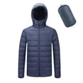 thumbnail image 1 of Men's Winter Down Coat Packable Puffer Jacket for Men and Women with Hood Warm Lightweight Full-zip Outerwear (XL, Navy), 1 of 7