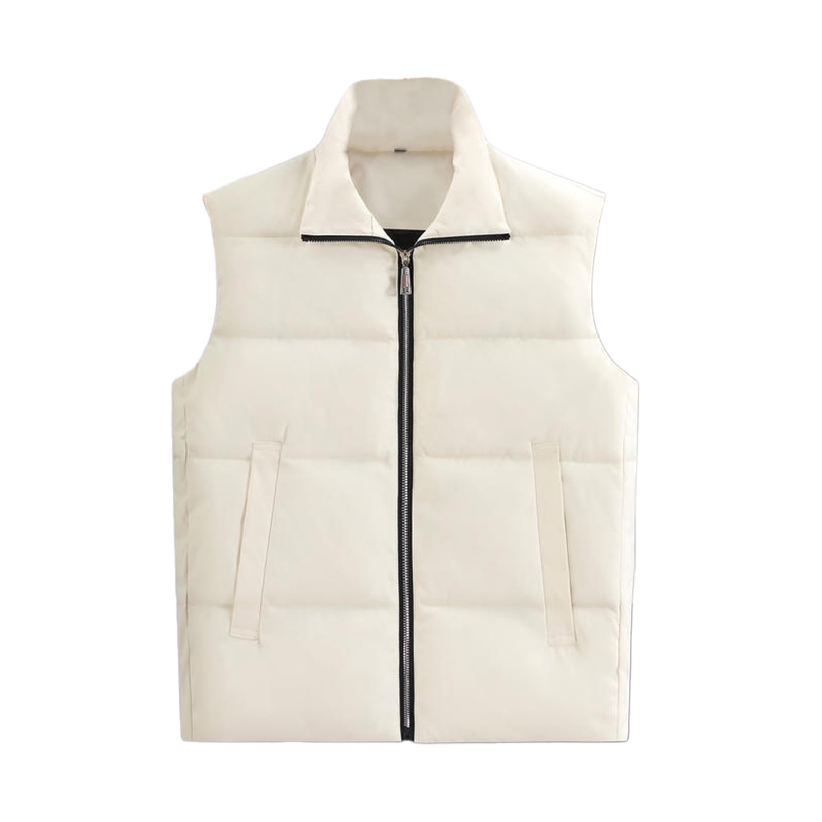 Men's Winter Down & Cotton Vest for Warmth a Stylish Jacket Vest White