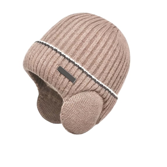 Men's Winter Ear Beanie Hat Knit Ski Cap Cozy Thermal Hat for Cold Weather
