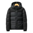 thumbnail image 1 of Men's Winter Fashion Spliced Sleeve Casual Jacket with Hood for Outdoor Warmth and Comfort, 1 of 1