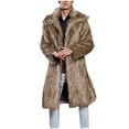 thumbnail image 1 of Men's Winter Fleece Coat Warm Turn Down Collar Long Sleeve Jacket Solid Color Outerwear for Daily Casual Wear Polyester Insulated Cold Weather Coat Brown XXL, 1 of 9