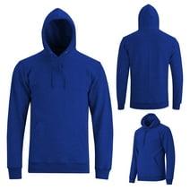 Men's Winter Fleece Hoodie Sweatshirt Warm Long Sleeve Pullover Hooded Blue-L