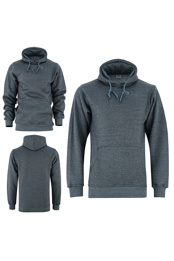 Men's Winter Fleece Hoodie Sweatshirt Warm Long Sleeve Pullover Hooded Charcoal Grey-2XL