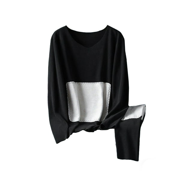 Men's Winter Fleece-Lined Thermal Underwear Set - 2-Piece Long Johns with Warm Patches, Base Layer for Skiing/Hiking/Gifting