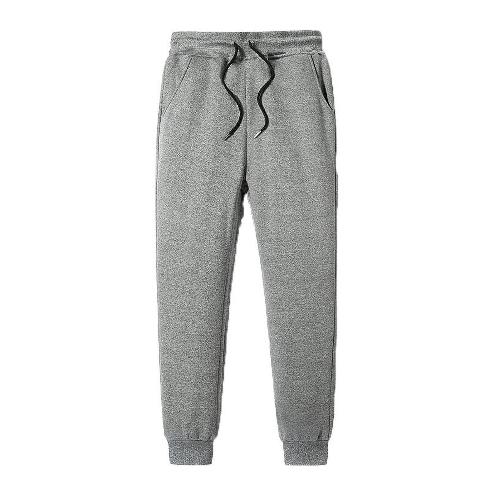 Men's Winter Fleece Pants Drawstring Thermal Sherpa Lined Sweatpants
