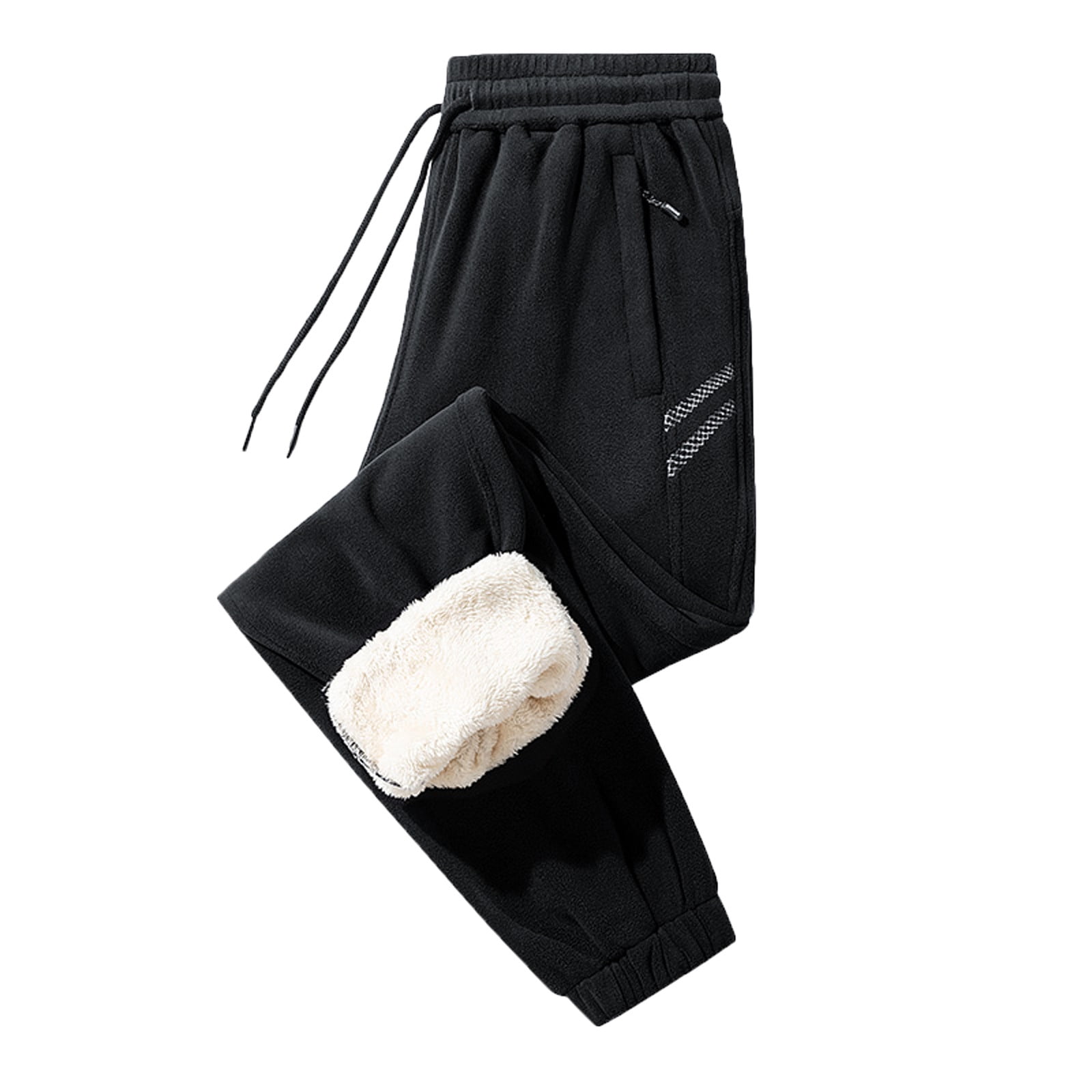 Men's Winter Fleece Pants Drawstring Thermal Sherpa Lined