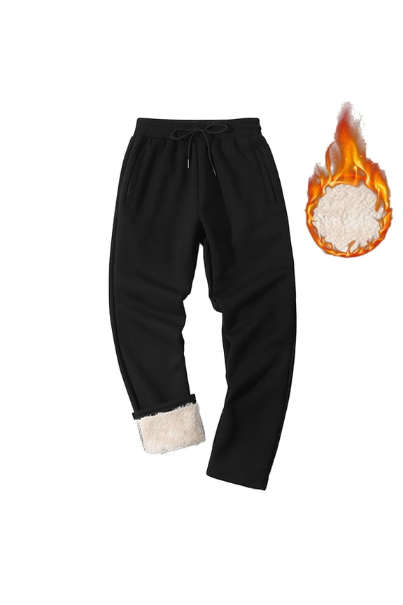 Men's Winter Fleece Pants Sherpa Lined Sweatpants Active Running Jogger Pants Casual Relaxed Fit Warm Sweat Pants