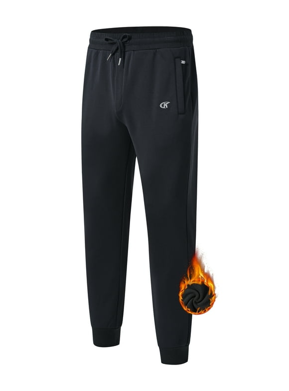 Men's Winter Fleece Pants Sherpa Lined Sweatpants Active Running Jogger Pants