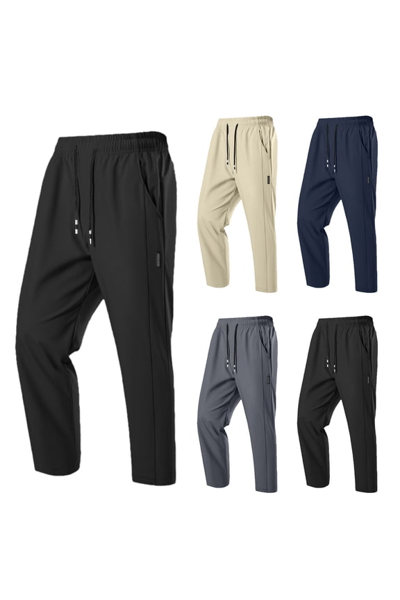 Men's Winter Fleece Pants Sherpa Lined Sweatpants with Pockets Drawstring Lounge Running Athletic Warm Pants