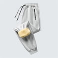thumbnail image 1 of Men's Winter Fleece Sweatpants Sherpa Lined Pants (Light Gray M), 1 of 3