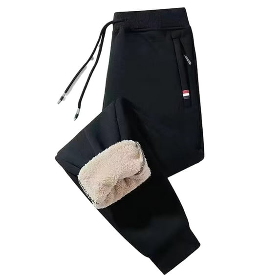 Men's Winter Fleece Sweatpants Sherpas Lined Sweatpants Active Drawstring Jogger Pants Trousers with Pockets Gifts