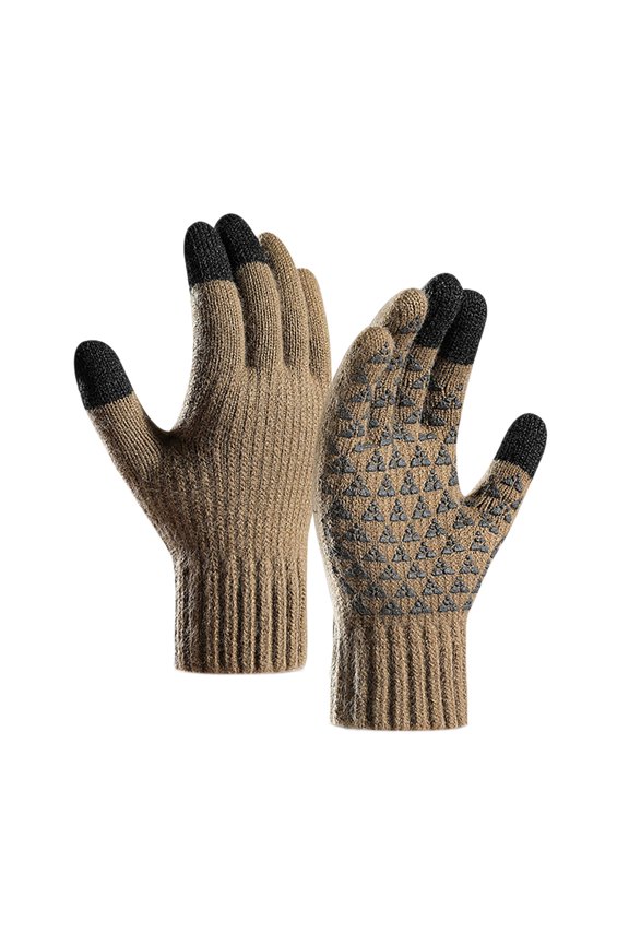 Men's Winter Gloves Lined Knitted Wool Blend Touchscreen Compatible Cycling Driving Outdoor Sports Size:M