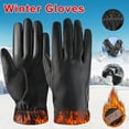 thumbnail image 1 of Men's Winter Gloves Touchscreen Warm Lined Leather Water-Proof Mittens Ski Gloves Mittens Men Gloves Mittens Men Gloves Mittens Mittens for Women Cold Weather Insulated Gloves Mittens Convertible, 1 of 9