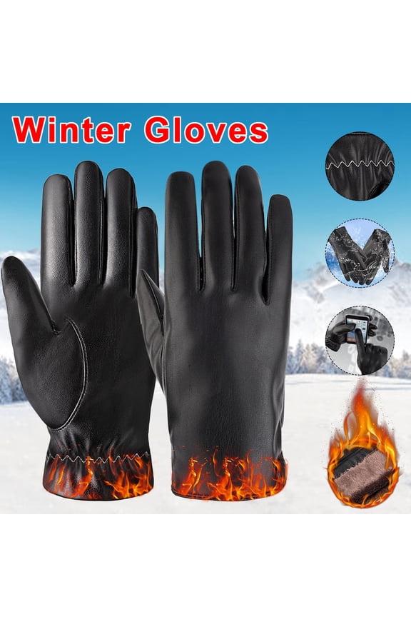 Men's Winter Gloves Touchscreen Warm Lined Leather Water-Proof Mittens Ski Gloves Mittens Men Gloves Mittens Men Gloves Mittens Mittens for Women Cold Weather Insulated Gloves Mittens Convertible