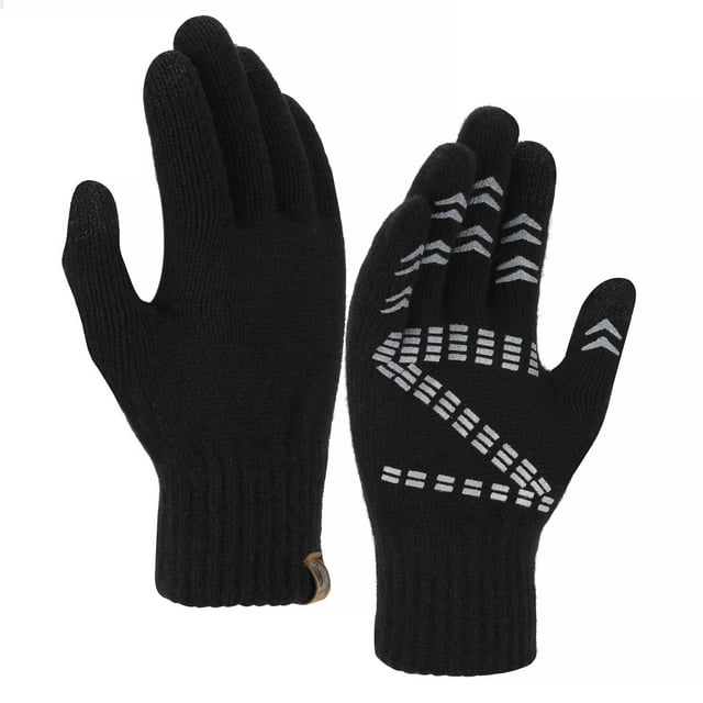 Men’s Winter Gloves Warm Thermal Soft Wool Knit Touch Screen Gloves