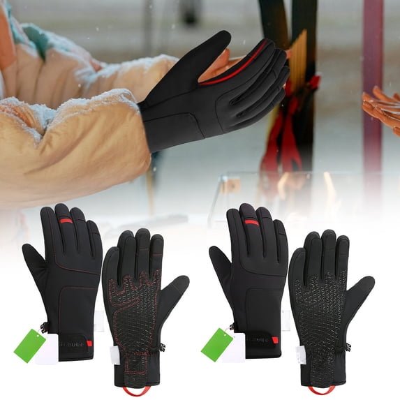 Men's Winter Gloves Winter Ski for Outdoor Sports Thermal Windproof Waterproof Winter Gloves Thermal Touchscreen Compatible Cold Weather Warm Winter Gloves with Advanced Insulation Technology,A