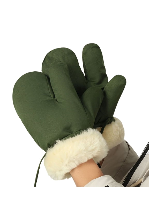Men's Winter Gloves with String Fleece Lined Mittens Cold Weather Accessories