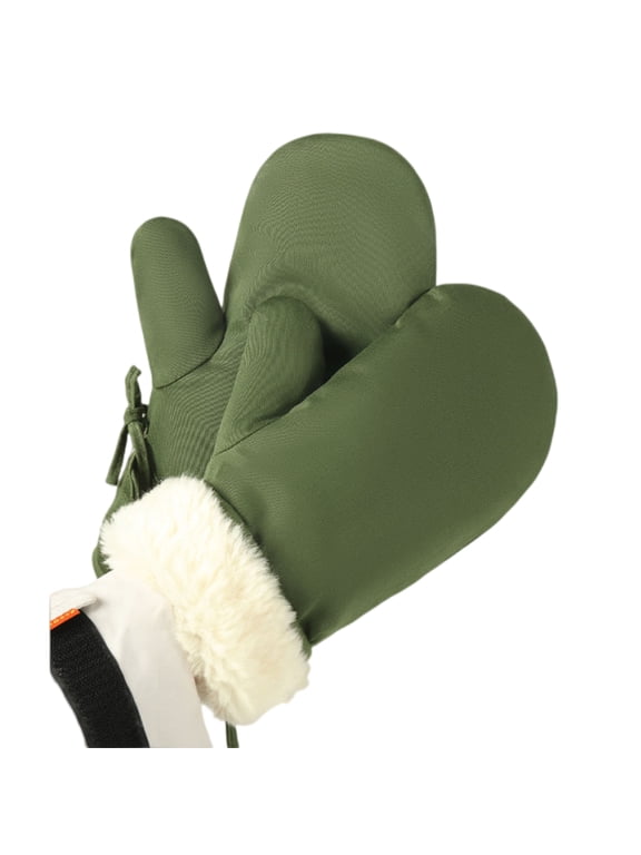 Men's Winter Gloves with String Fleece Lined Mittens Cold Weather Accessories