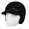 thumbnail image 1 of Men's Winter Hat Earflaps Knit Baseball Brim Ski Warm Lined, 1 of 3