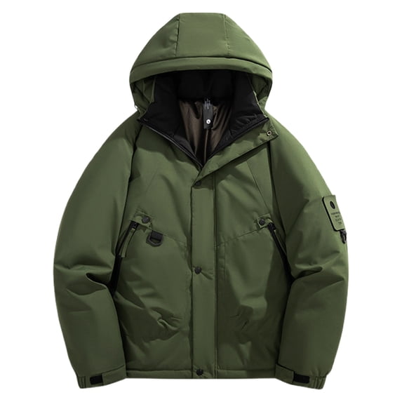 Men's Winter Heavy Duty Work Jacket Warm Insulated Coat Outdoor Windproof Cold Weather Coat Men Utility Jacket Clothes