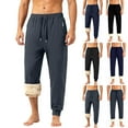 thumbnail image 1 of Men's Winter Heavyweight Joggers Sherpa Fleece Lined Sweatpants, Active Drawstring with Zipper Pockets, 1 of 6