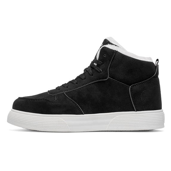 Men's Winter High-Top Sneakers, Lace-Up Ankle Shoes with Plush Lining and Textured Sole Edge