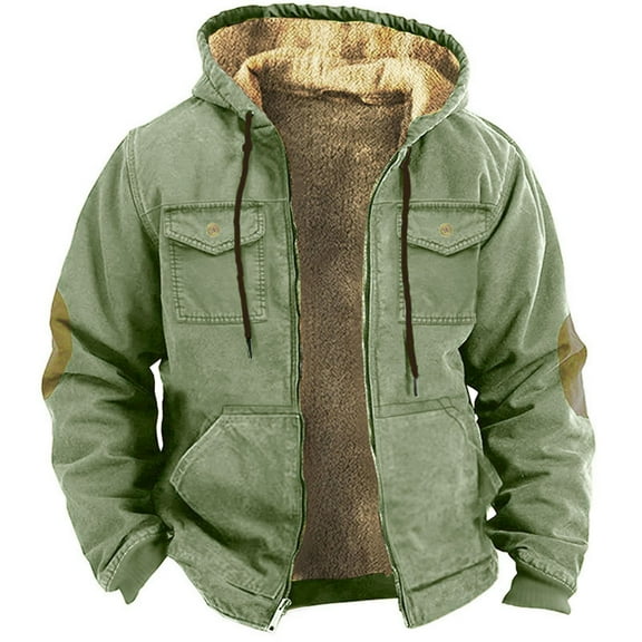Men's Winter Hooded Jacket with Padded Insulation for Cold Weather Comfort and Warmth