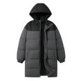 thumbnail image 1 of Men's Winter Hooded Puffer Coats Mid Length Warm Windproof Padded Parka Jacket Coat with Pockets, 1 of 3